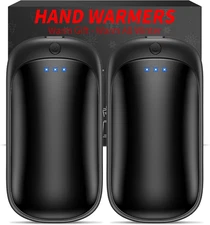2-Pack Rechargeable Hand Warmers – Portable Electric Pocket Warmers, 2-in-1 Reus