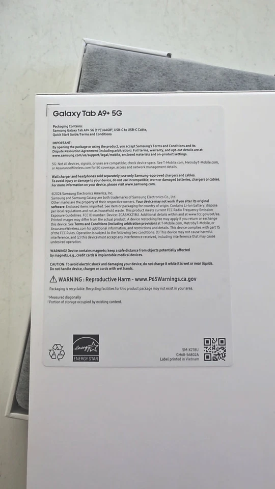 Samsung Galaxy Tab A9+ 5G Tablet 11" 64GB, Gray, SM-X218U - Image 4 of 4