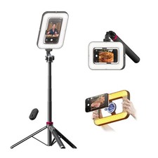 Tripod for iPhone with Light, Portable 15W Ring Light with Stand and Phone Holde