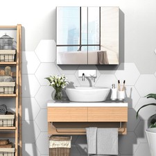 Wall Mount Bathroom Medicine Cabinet W/ Mirror Steel Frame 24"x22"