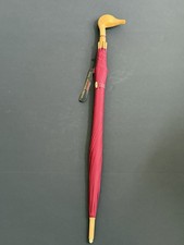 Vintage Aramis  Fowl Weather Friend  Duck Umbrella Walking Stick Burgundy NEW