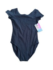 Danskin Now Girls Black Cotton Leotard Size 6 NWT