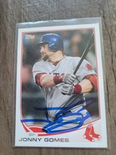 Jonny Gomes Signed 2013 Topps Baseball Card Redsox #348
