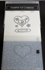 Stampin' Up BOUQUET OF LOVE DIES  Hybrid 6x6 EMBOSSING FOLDER  HEART  FLOWERS