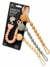 Sweetie Strap Silicone Pacifier Clip Set