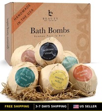 Organic Bath Bombs Gift Set - Made in USA with Natural Ingredients for Relaxatio