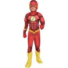 The Warner Bros DC The Flash Costume Boys Padded Jumpsuit Size M 8-10