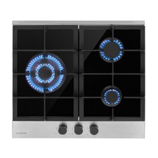Gas hob Cooker Cook Top 3 Aluminium Burners Glass Ceramic Natural Gas 6.2 kW