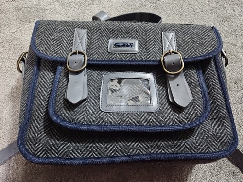 Superdry satchel Blue exterior quilted interior adj cross body strap - GUC