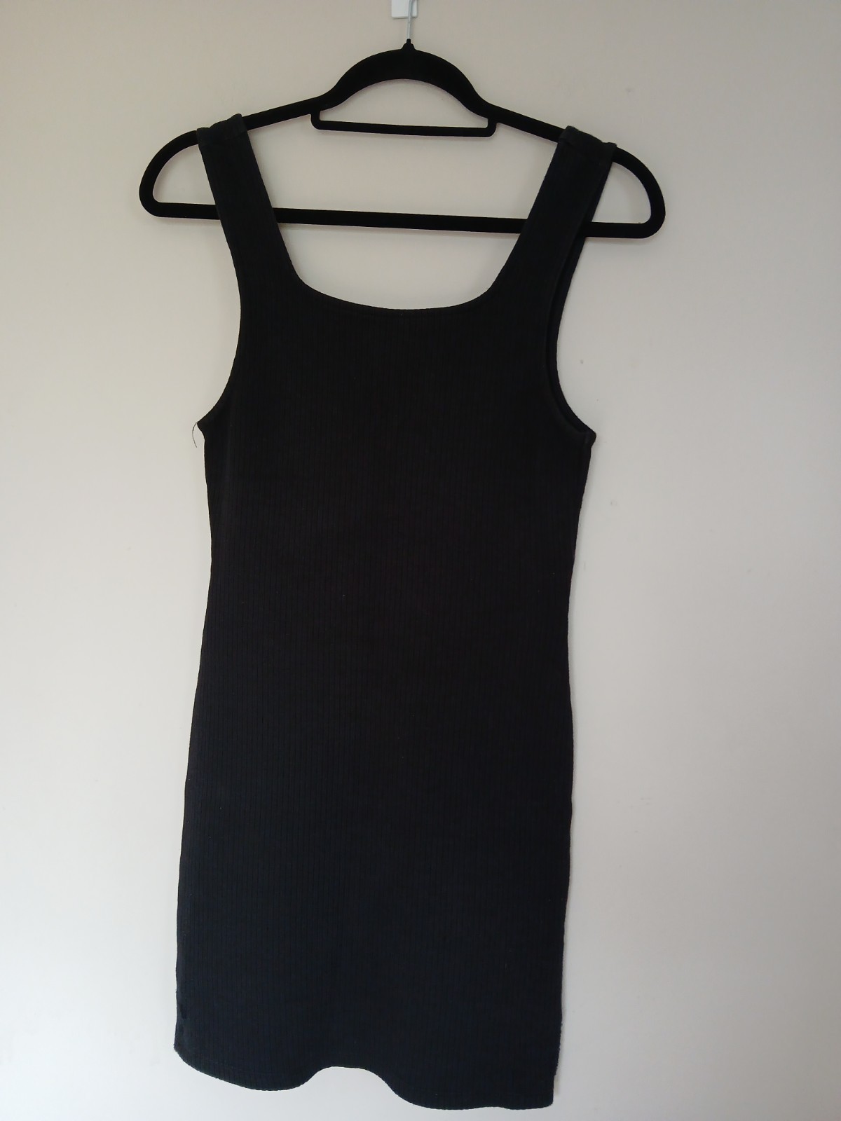 TOPSHOP Black Ribbed Bodycon Mini Dress Size UK 10 EUR 38
