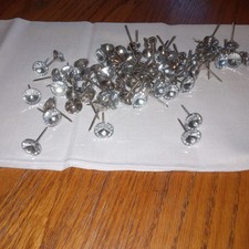 Crystal Glass Faceted Upholstery Nails Tacks 1.5" LOT OF 24 Pc.