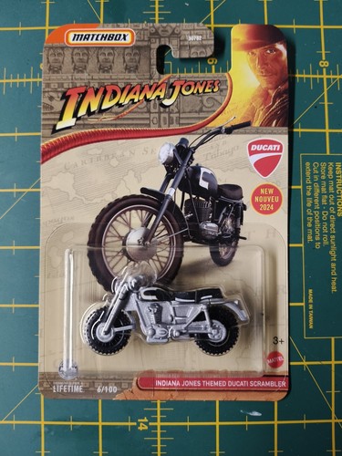 MATCHBOX 2024 Indiana Jones Themed Ducati Scrambler (Long Card) - Picture 1 of 2