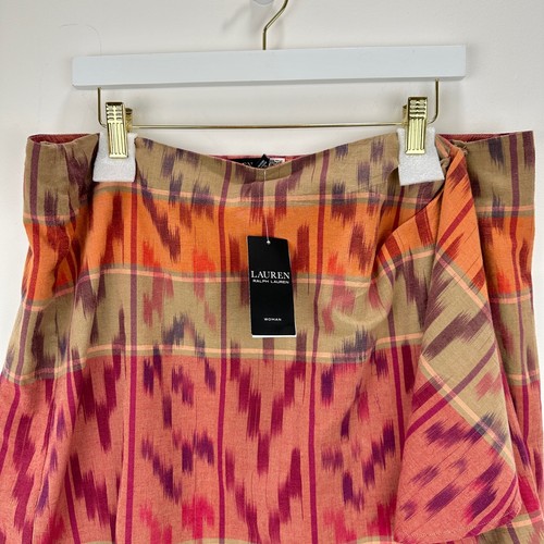 Lauren Ralph Lauren Plus Size Skirt Linen A Line Printed Boho Western US 14 NWT - Picture 7 of 13