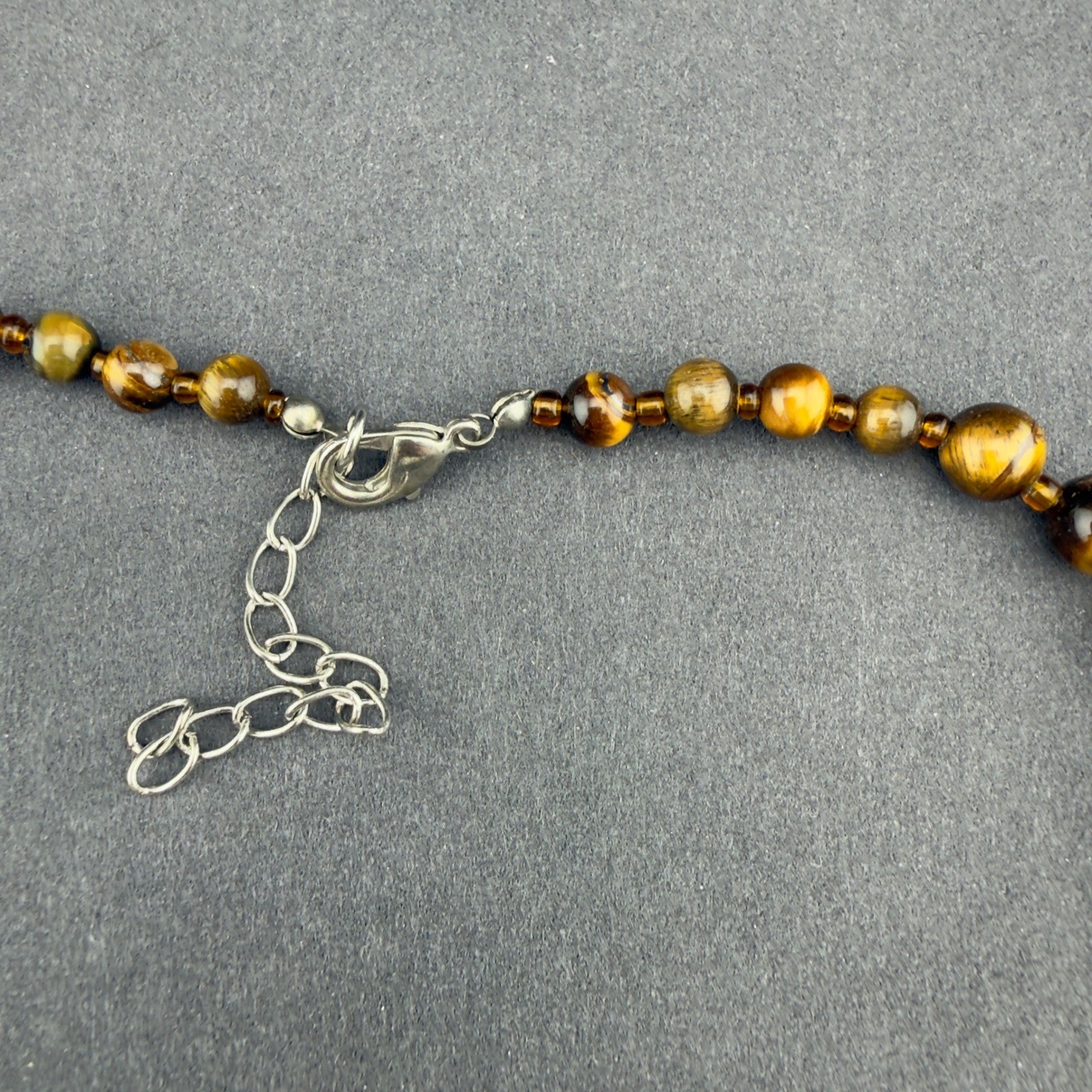 Tigers Eye Gemstone Multi Strand Statement Neckla… - image 7