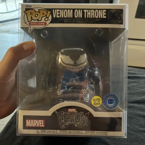 Funko Pop! 6" Deluxe Marvel Venom on Throne Pop in a Box Glow in the Dark 965