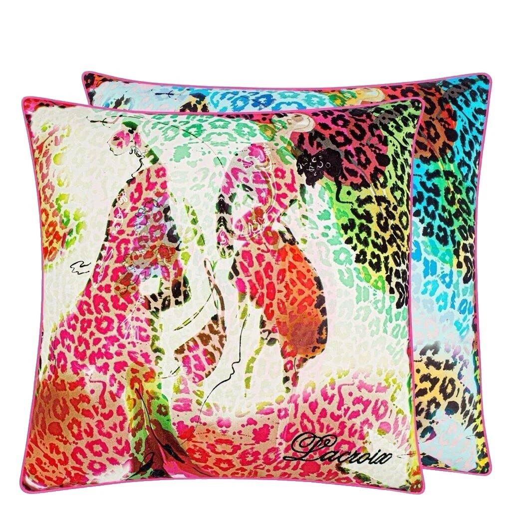 Cotton Sateen Multicolor Square Home Décor Pillows