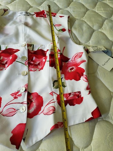 Guy Laroche Vintage Floral 80's Sleeveless Pencil Skirt Suit Size F46 Fits 10-12 - Picture 7 of 24