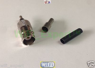 BNC Female crimp window solder RG316 RG174 RG179 LMR100 Cable Straight Connector