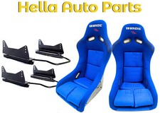 Bride Vios Iii Blue Gradation Cloth Bucket Seats With Long Mount And Sliders