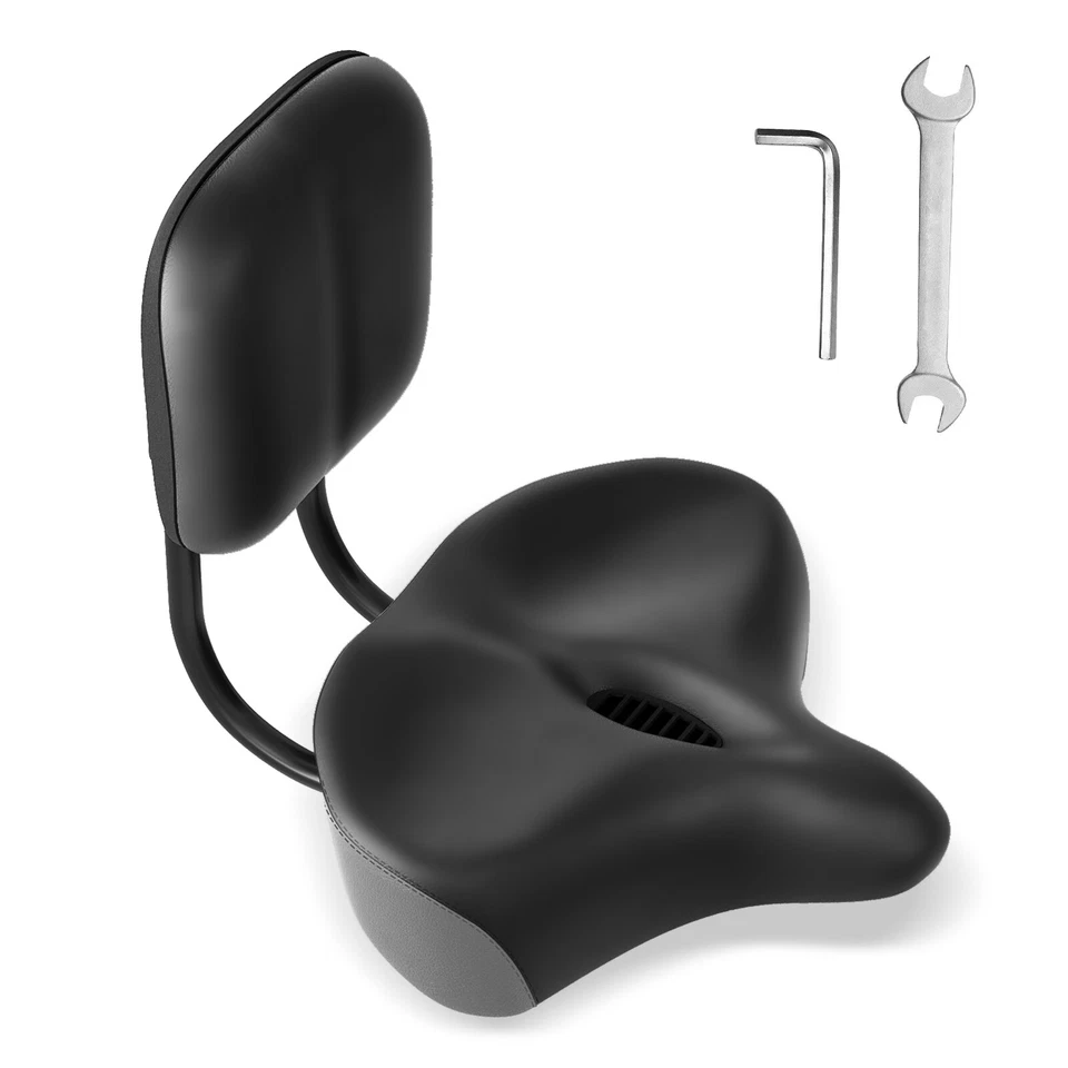 MOONCOOL Fahrradsattel mit Rückenlehne Übergroßer Breiter Fahrradsitz Dreirad Sattelsitz