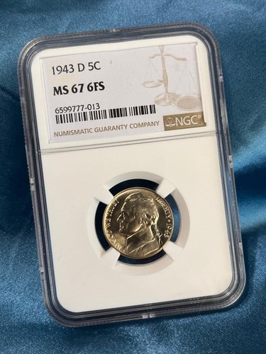 1943-D 5C FS Jefferson Nickel NGC MS67 6FS - Picture 4 of 14