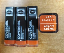 4 Pack: Covergirl Exhibitionist Creme Lipstick *#495 Orange AF* (9343-13C)