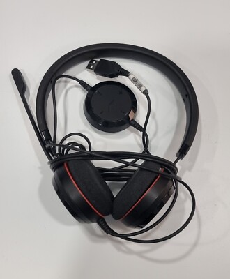 Jabra Headset Evolve 20 W32L Black USB-A Plug Controller HSC016 Noise  Cancel UK
