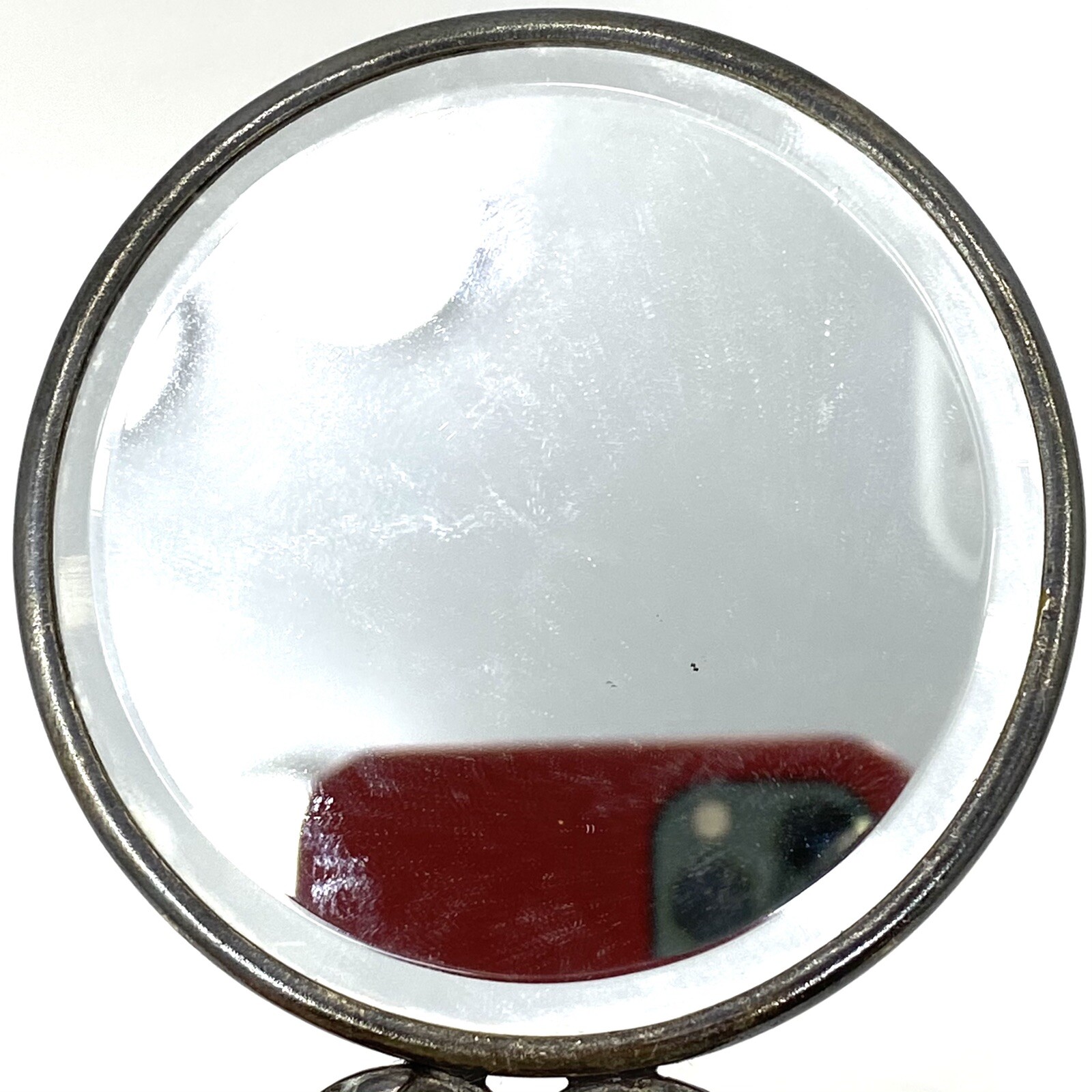 Vtg Danish DENMARK Vanity HAND MIRROR SILVER PLATE REPOUSSE DESIGN Hans Jensen