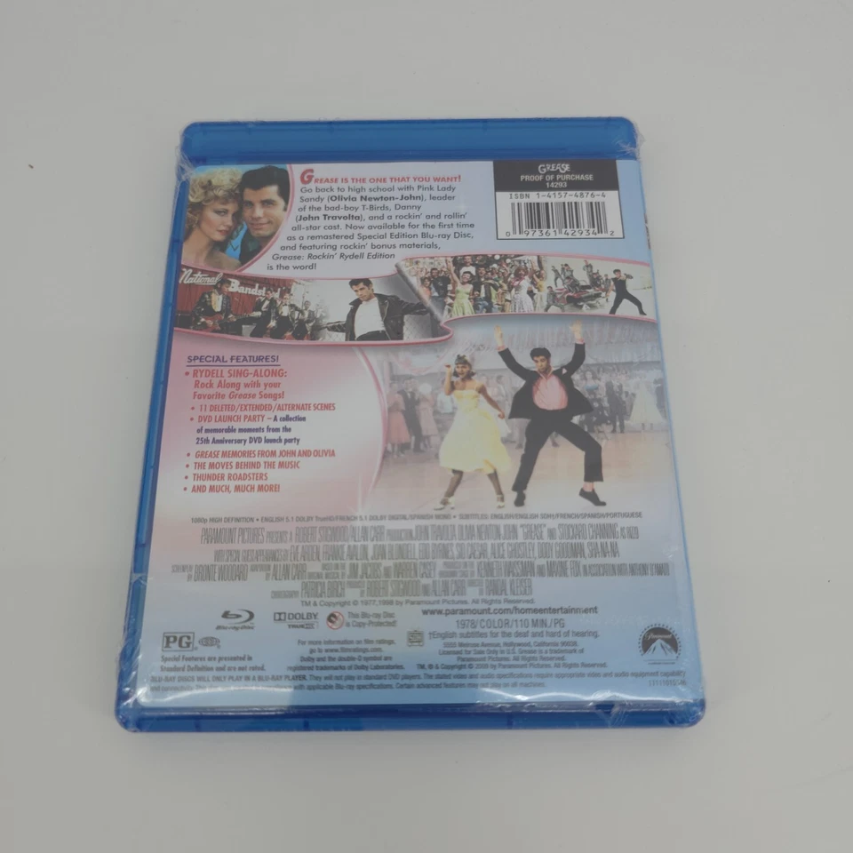 GREASE Rockin' Rydell Edition Blu Ray Movie NEW Sealed 2013 John Travolta - Image 2 of 3