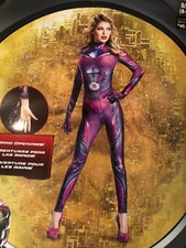 NEW ladies POWER RANGERS pink HALLOWEEN COSTUME complete full jumpsuit SMALL 4/6