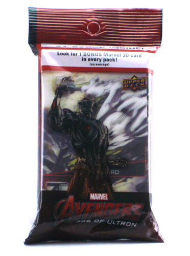2015 Upper Deck Avengers Age of Ultron 31-Karten Jumbo Pack mit 3D-Einsatz Eidechse Neu - Bild 1 von 1