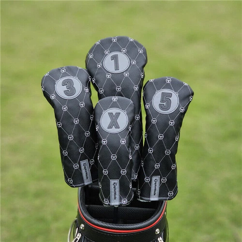 Schwarze Taylormade Golfschläger Headcovers Driver Fairway Hölzer Cover Head Covers Set - Bild 20 von 29
