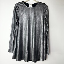 Show Me Your MuMu Tyler Tunic Metallic Silver Long Sleeve Dress Women’s XS NEW
