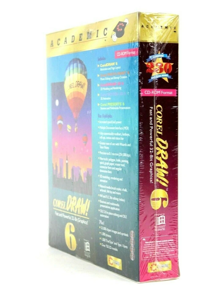 Vintage Microsoft Windows 95 Corel Draw! 6 Fast & Powerful 32-Bit Graphics New   - Image 3 of 4