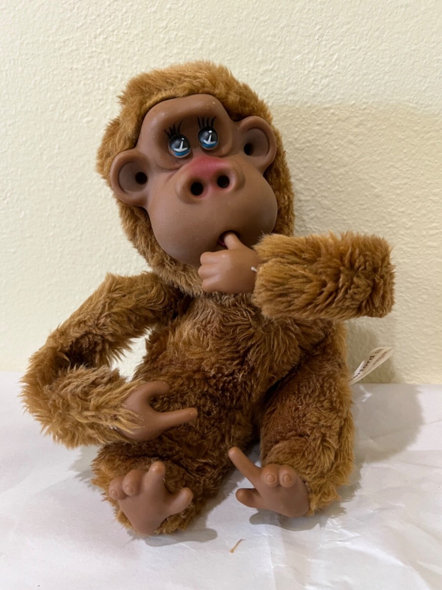 Russ Rutherford Monkey Chimp Ape Plastic Face Hands Vtg Sucks