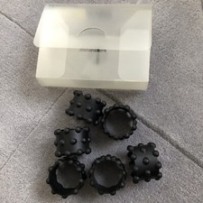 Bubblo-mat Set Of 6 Black Napkin Rings. New 