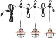 Barebones Living Edison String Lights Copper Powder-Coated Steel Construction