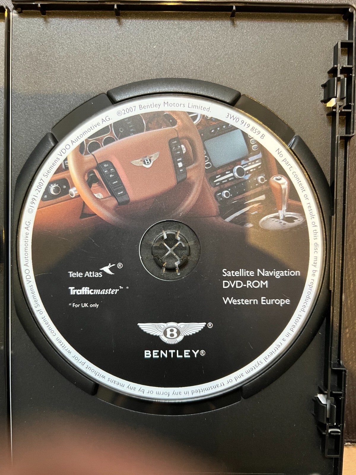 Bentley Continental Gt GPS Europe DVD Navi Disc + Cover 3W0919859B 