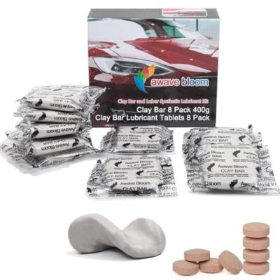 TEAWOO Car Clay Bar Detailing Kit - 6 Bars With Lubricant Tablets & Accessories