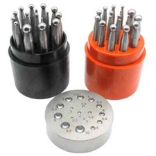 17PCS Punches Set Dapping Block for Metal Forming Doming Jewelry Smithing Tool