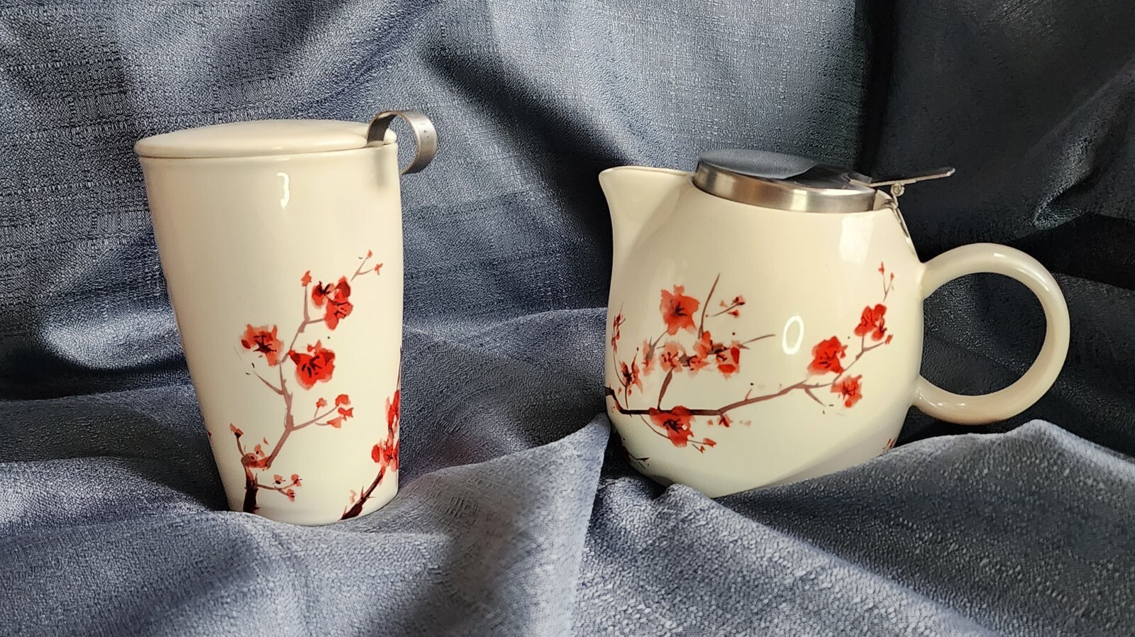 🍒 Tea Forte Cherry Blossom PUGG Teapot & KATI Steeping Cup With