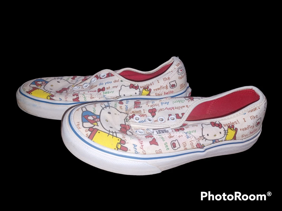 Interactie In Glans Vans Hello Kitty Sneakers 2014 Kids US 4 Cream Red Sneakers | eBay