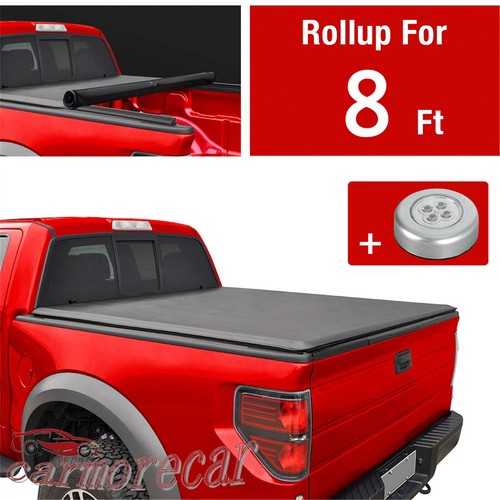 8ft Long Bed Soft Roll Up Tonneau Cover For Dodge Ram 1500 2500 3500