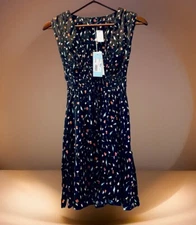 NWT SHORE Tipsy🍷🍸🍹🥂 Cocktail Dress Women’s XS Black Satin Made In USA🇺🇸