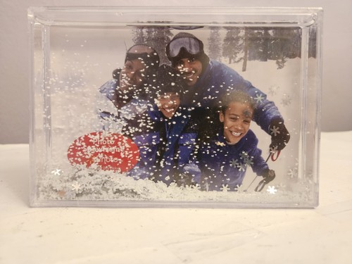 4x6 Glitter Liquid Photo Frame for Christmas, Clear Acrylic Floating Sparkle...