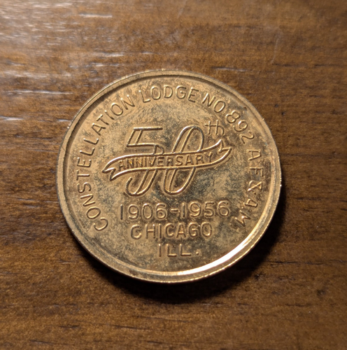 Chicago, Illinois IL Constellation Lodge 892 50th Anniversary Masonic Token - Picture 3 of 4