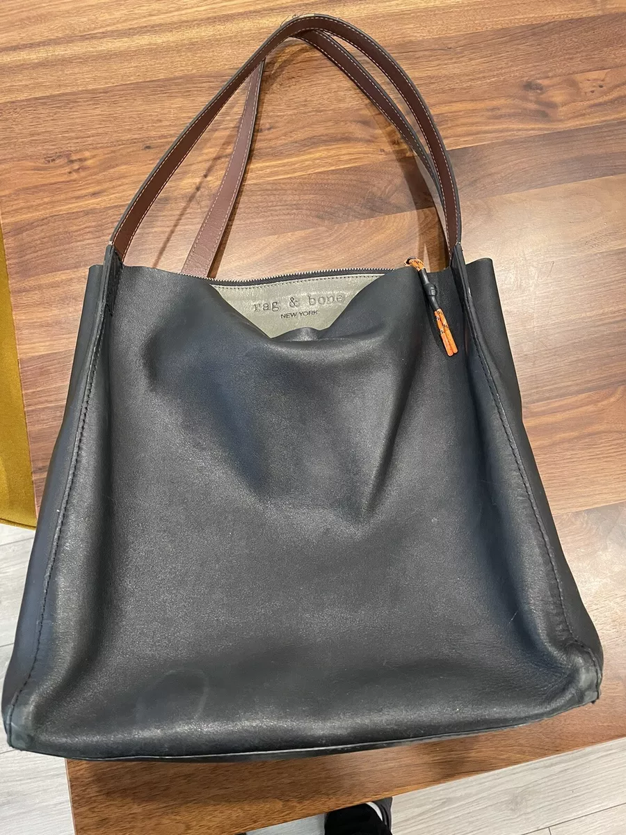 Rag And Bone Passenger leather tote Hand Bag Black Great Condition Used