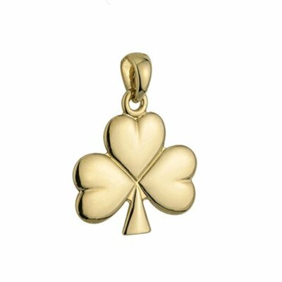 Solvar Irish Charm Shamrock Pendant 14K Gold No Chain Included 7/16  W