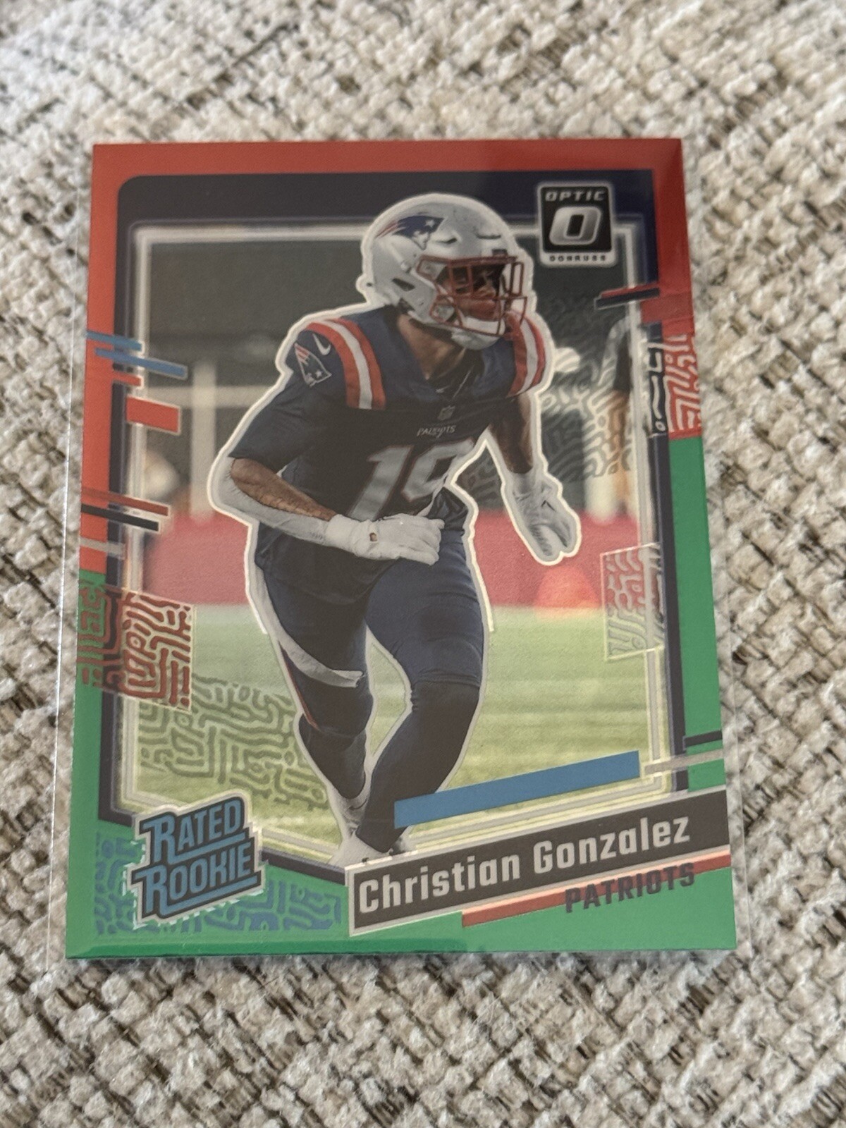 2023 Christian Gonzalez Panini Donruss Optic Red Green Preview Rated Rookie #369