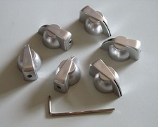 6x Silver Chicken head Knobs 1/4" Guitar Amp Effect Pedal Knobs with Set Screw